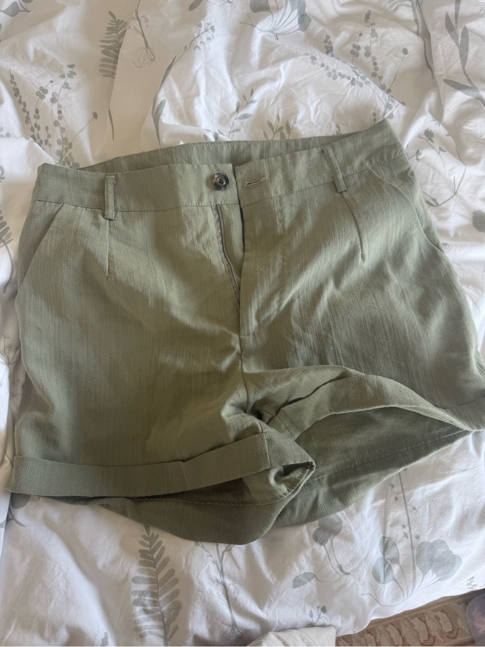 Classic High-Rise Olive Green Women’s Shorts